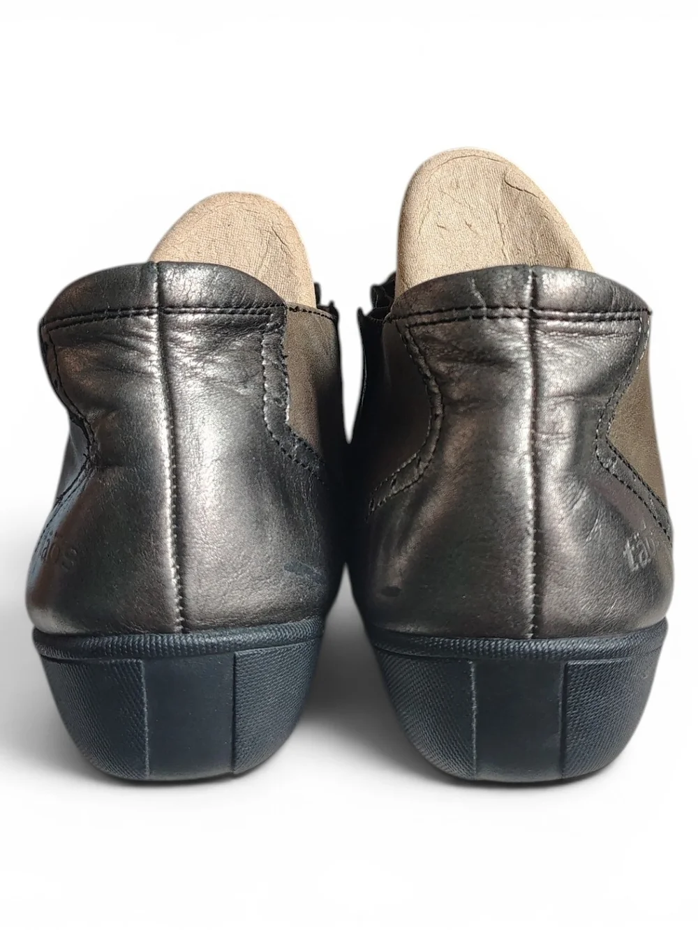 Taos Women's High Jynx Leather Bronze Taupe Ankle Bootie Boots Size 8